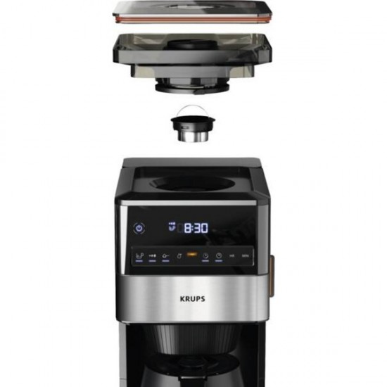 Krups Grind Aroma XL with Grinder Coffee Machine (black/stainless steel, Thermal Carafe) (KT8428)