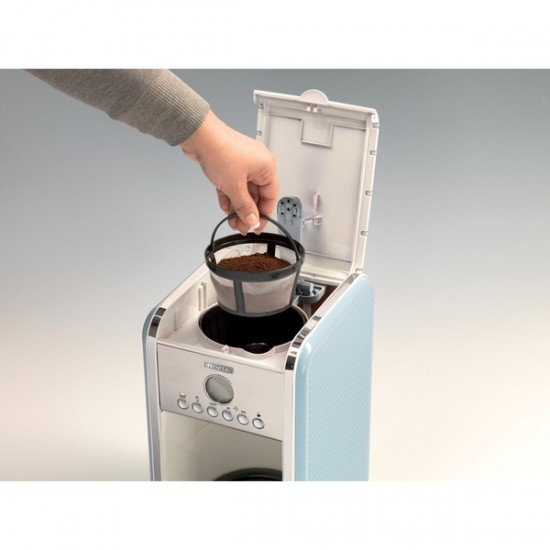 Ariete Vintage American Filter Coffee Maker (light blue/cream, 4-12 Cups) (1342BL)