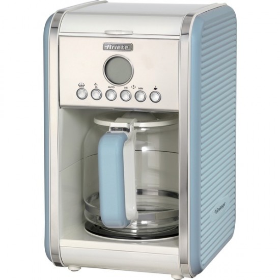 Ariete Vintage American Filter Coffee Maker (light blue/cream, 4-12 Cups) (1342BL)