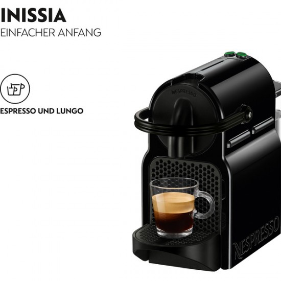 DeLonghi Nespresso Inissia EN 80.B Nespresso Capsule Coffee Machine (black) (0132191185)