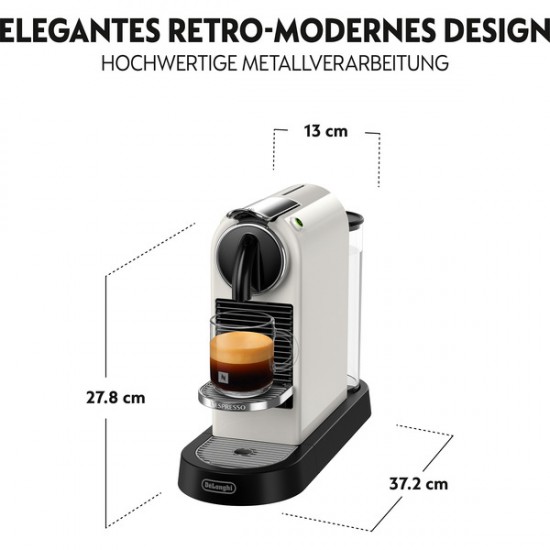 DeLonghi Nespresso Citiz EN 167.W Nespresso Capsule Coffee Machine (white) (0132191165)
