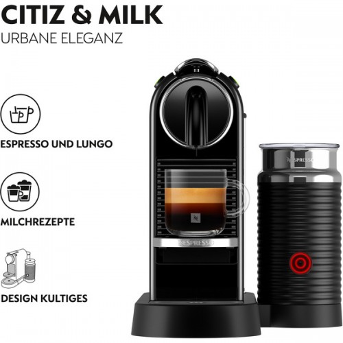 DeLonghi Nespresso Citiz EN 267.BAE Nespresso Capsule Coffee Machine (black/silver) (0132191324)