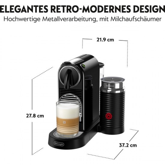 DeLonghi Nespresso Citiz EN 267.BAE Nespresso Capsule Coffee Machine (black/silver) (0132191324)