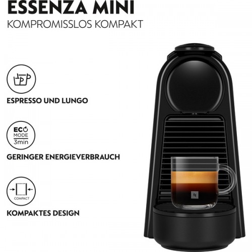 DeLonghi Nespresso Essenza Mini EN85.B Nespresso Capsule Coffee Machine (black) (0132192355)