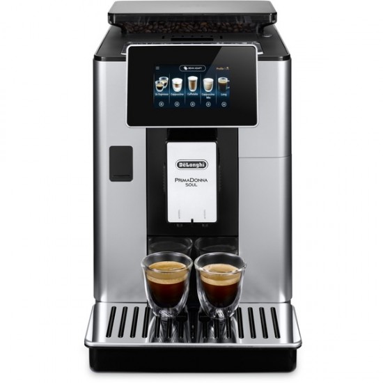 DeLonghi PrimaDonna Soul Coffee Machine (silver/black) (ECAM610.55.SB)