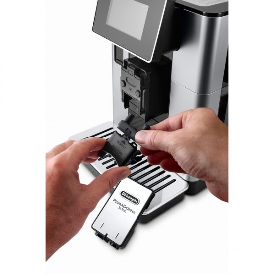 DeLonghi PrimaDonna Soul Coffee Machine (silver/black) (ECAM610.55.SB)