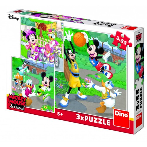 Dino Mickey & Minnie Αθλήματα  3 x 55 Τεμ. Παζλ Dino (33527)