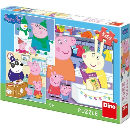 Dino Peppa Pig: Απογευματινή Βόλτα 3 x 55 Τεμ. Παζλ Dino (33530)