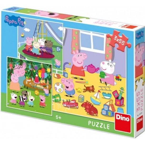 Dino Peppa Pig: Καλοκαιρινές Διακοπές 3 x 55 Τεμ. Παζλ (33535)