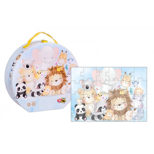 50/50 Games Παζλ Ζωάκια Φιλίας Βαλιτσάκι 24 τεμ. (505321)