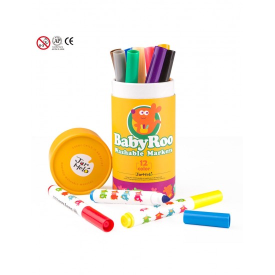Μαρκαδόροι Baby Roo Σετ 12 χρωμ. Washable JarMelo (JA90480)