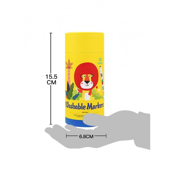 Μαρκαδόροι Baby Roo Σετ 12 χρωμ. Στρογγ. Μύτη Washable JarMelo (JA92514)