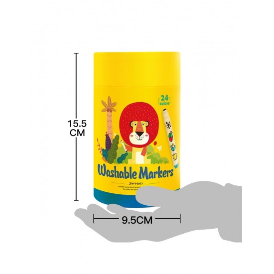 Μαρκαδόροι Baby Roo Σετ 24 χρωμ. Στρογγ. Μύτη Washable JarMelo (JA92583)