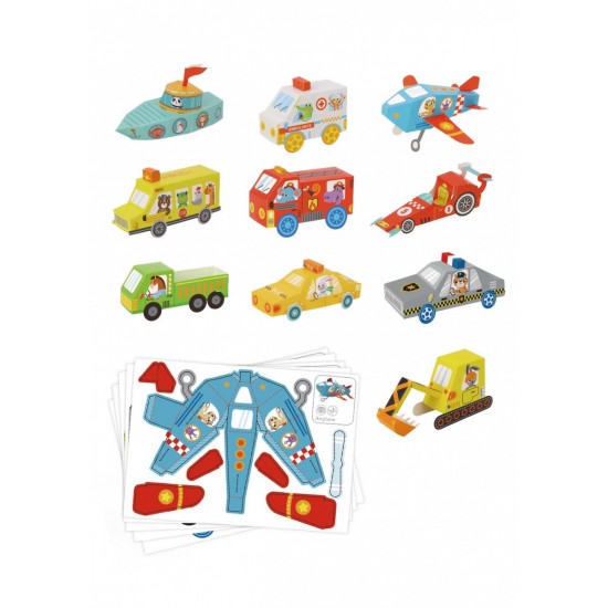 Tooky Toy Σετ Οριγκάμι 3D Οχήματα (LT030)