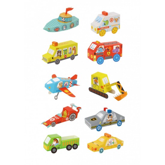 Tooky Toy Σετ Οριγκάμι 3D Οχήματα (LT030)