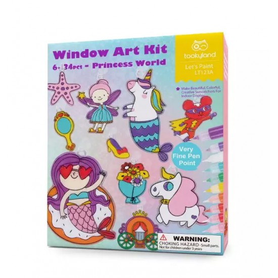 Tooky Toy Σετ Ζωγραφικής & Διακόσμησης Παραθύρου Πριγκίπισσες (LT123A)