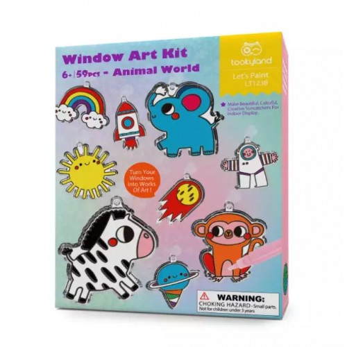 Tooky Toy Σετ Ζωγραφικής & Διακόσμησης Παραθύρου Ζώα του Κόσμου (LT123B)