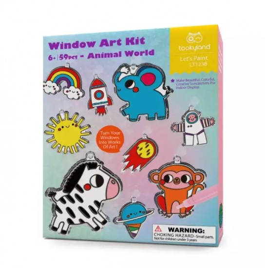 Tooky Toy Σετ Ζωγραφικής & Διακόσμησης Παραθύρου Ζώα του Κόσμου (LT123B)