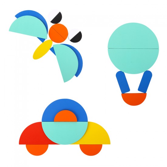 Tooky Toy Ξύλινο Παζλ Σχημάτων Με Κάρτες (TF585)