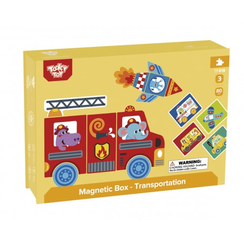 Tooky Toy Μαγνητικό Κουτί Μέσα Μεταφοράς & Oχήματα (TF618)