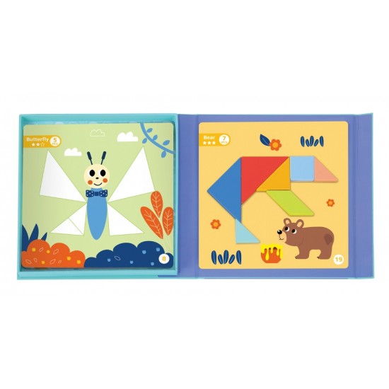 Tooky Toy Ξύλινο Μαγνητικό Παζλ Τάγκραμ (TF642)