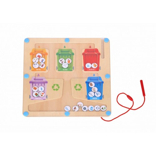 Tooky Toy Ξύλινος Μαγνητικός Λαβύρινθος Ανακύκλωση (TH065)