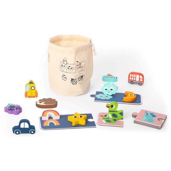 Tooky Toy Παιχνίδι Μνήμης Και Αφής Από Ξύλο Και Χαρτί (TH324)