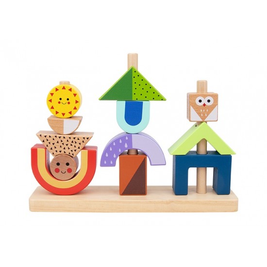 Tooky Toy Ξύλινο Παιχνίδι Στοίβαξης Σκιών (TH376)