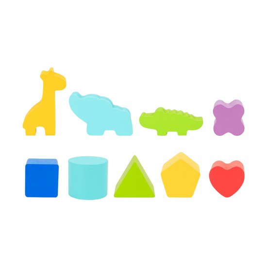 Tooky Toy Ξύλινος Κύβος Σφηνώματα Ζωάκια Και Σχήματα (TH442)