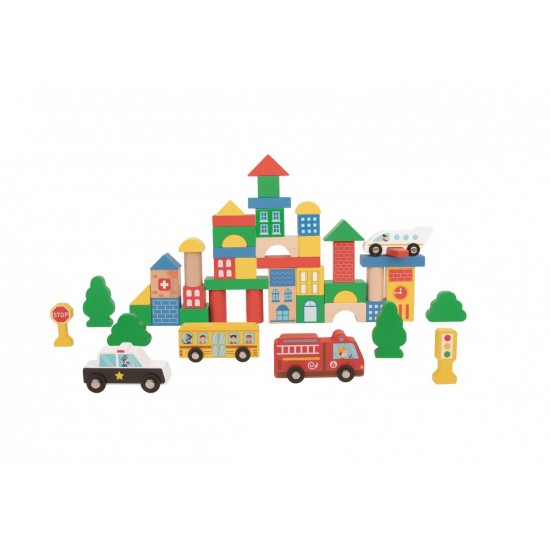 Tooky Toy Ξύλινα Τουβλάκια Πόλη (TH451)