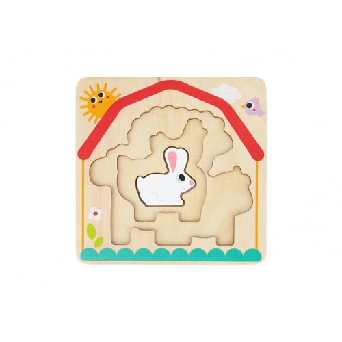 Tooky Toy Ξύλινο Παζλ Πολλαπλών Επιπέδων Φάρμα (TH623)