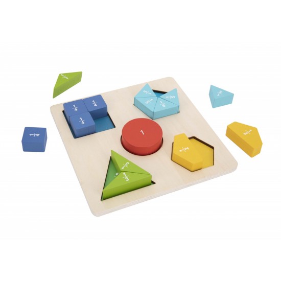 Tooky Toy Ξύλινα Σφηνώματα Σχήματα Και Κλάσματα (TH939)