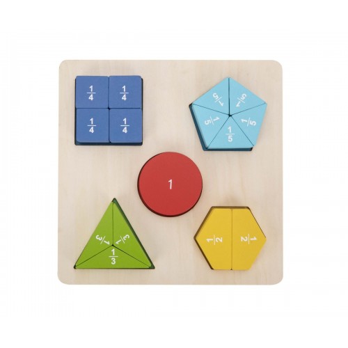 Tooky Toy Ξύλινα Σφηνώματα Σχήματα Και Κλάσματα (TH939)