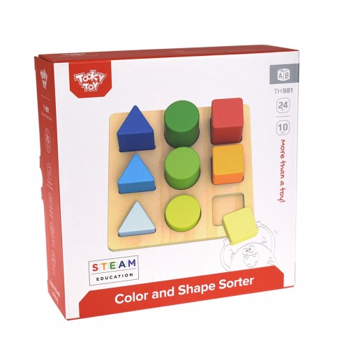 Tooky Toy Ξύλινα Σφηνώματα Σχήματα Και Χρώματα (TH981)