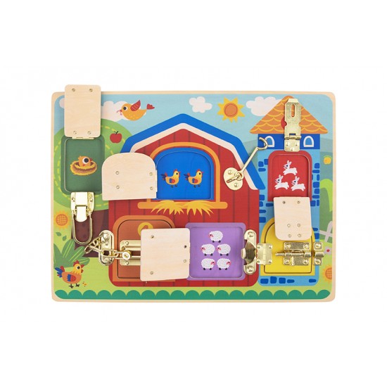 Tooky Toy Ξύλινος Στάβλος Με Κλειδαριές (TK044)