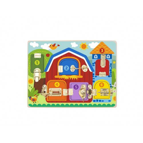 Tooky Toy Ξύλινος Στάβλος Με Κλειδαριές (TK044)