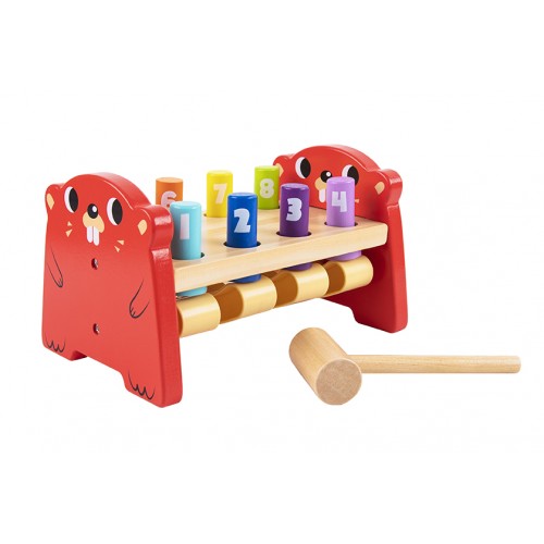 Tooky Toy Ξύλινος Πάγκος Με Αριθμούς & Σφυράκι (TK088)