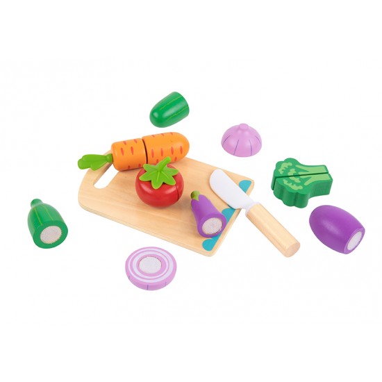 Tooky Toy Ξύλινα Λαχανικά Με Ξύλο Κοπής (TK112)