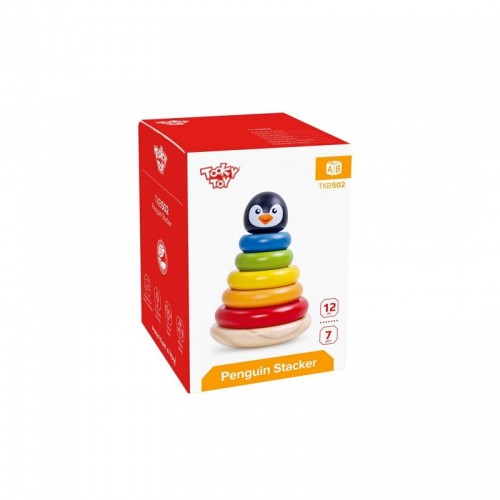 Tooky Toy Ξύλινος Πιγκουίνος Πυραμίδα (TKB502)