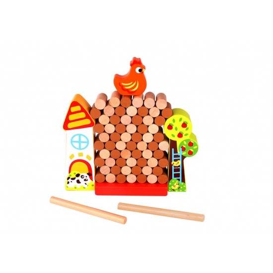 Tooky Toy Ξύλινη Φάρμα Με Τσάντα Αποθήκευσης (TKC572)