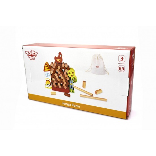 Tooky Toy Ξύλινη Φάρμα Με Τσάντα Αποθήκευσης (TKC572)