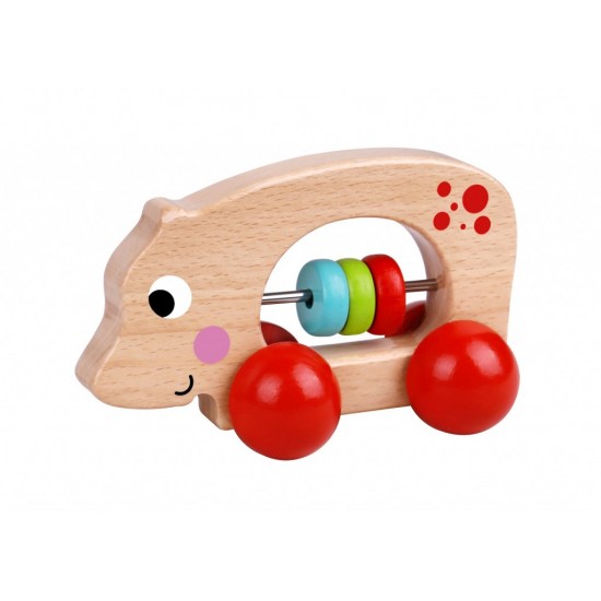 Tooky Toy Ξύλινα Συρόμενα Ζωάκια Χάντρες Αρκούδα - Tooky Toy  (TKDZOO)
