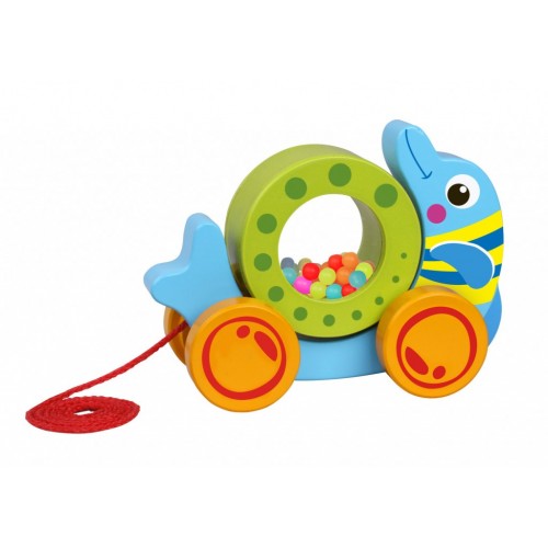 Tooky Toy Ξύλινο Συρόμενο Δελφίνι (TKE013)