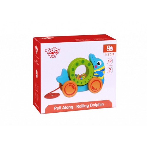 Tooky Toy Ξύλινο Συρόμενο Δελφίνι (TKE013)