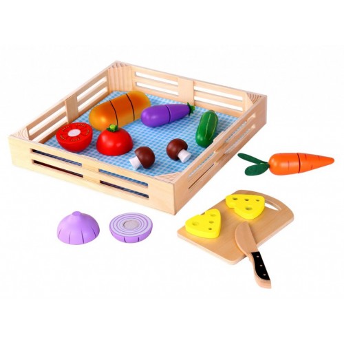Tooky Toy Ξύλινα Λαχανικά Με Ξύλο Κοπής & Δίσκο (TKI015)