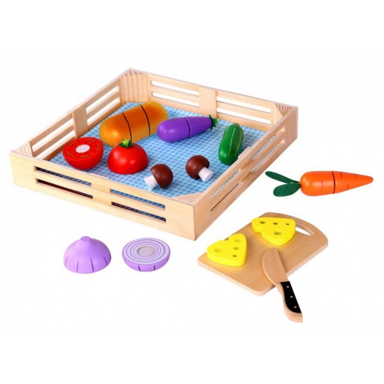 Tooky Toy Ξύλινα Λαχανικά Με Ξύλο Κοπής & Δίσκο (TKI015)