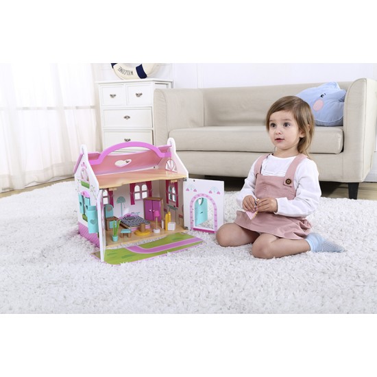 Tooky Toy Ξύλινο Κουκλόσπιτο (TKI050)