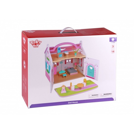 Tooky Toy Ξύλινο Κουκλόσπιτο (TKI050)