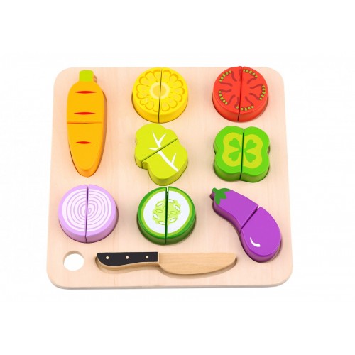 Tooky Toy Ξύλινα Σφηνώματα Λαχανικά Και Δίσκος Κοπής (TL041)