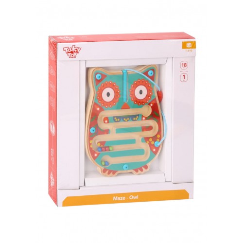 Tooky Toy Ξύλινος Λαβύρινθος Κουκουβάγια (TL073)